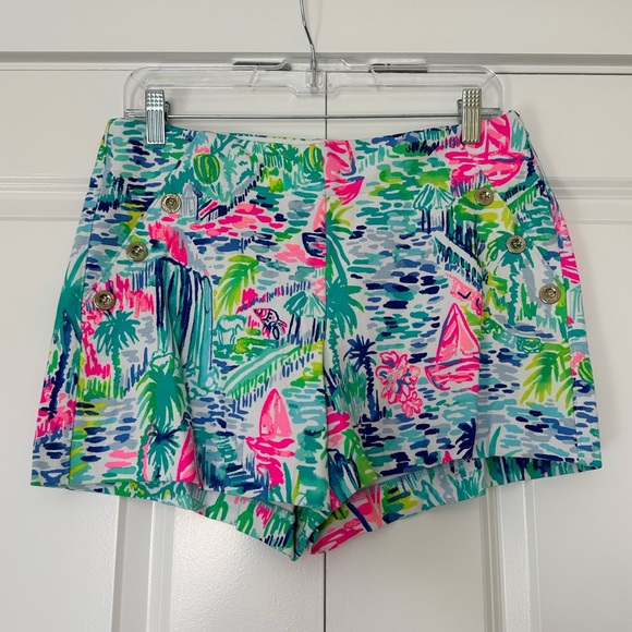 NWT Lilly Pulitzer Marina Knit Short Salt In The Air Size 8